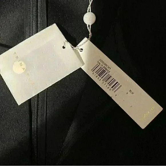 Trina Turk Nalin Studded Sleeve Shift Dress 4 Black Formal Event Minimalist NWT - Picture 9 of 10